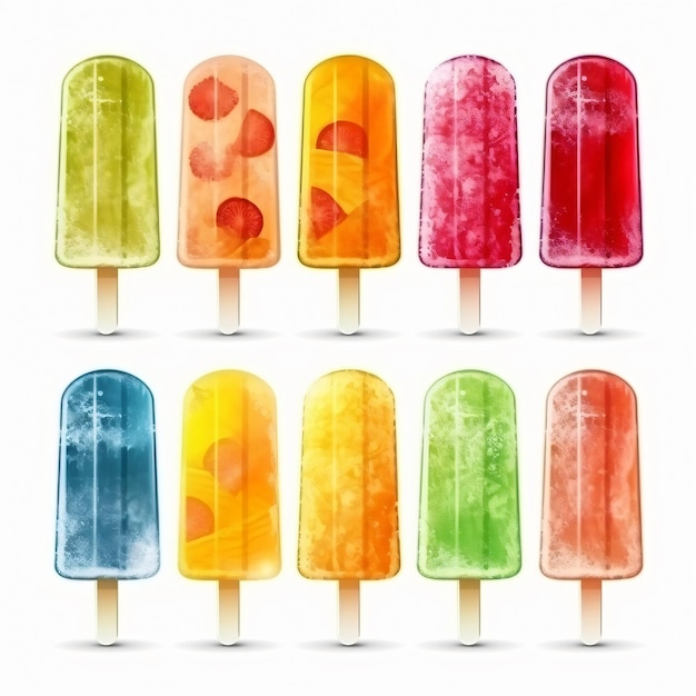 Set of fruit Popsicle Ice Cream