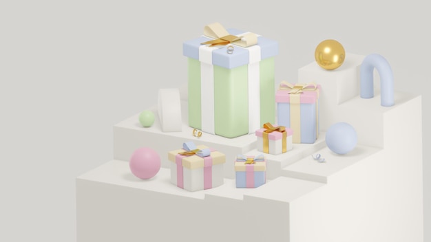 Set of gifts box. Collection realistic vector gift presents. Christmas gifts.