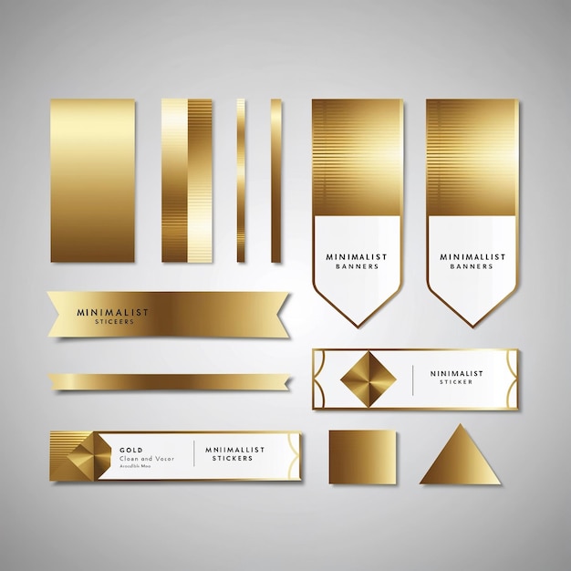 a set of gold and silver banners with the words quot menu quot on them