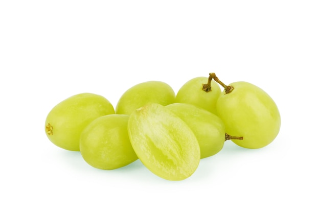 Set of grape berries on a white background