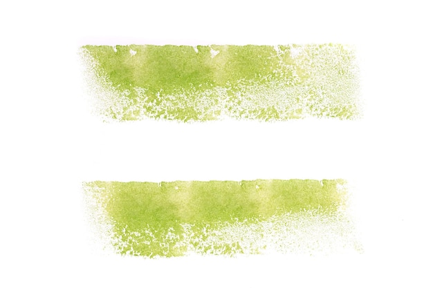 Set of green watercolor strokes isolated on white background High quality photo