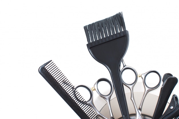 A Set of Hairdresser's Accessories Isolated. Stock Image.