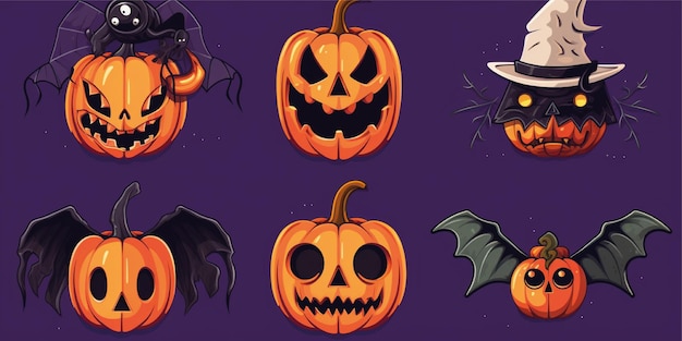 set of halloween background illustration