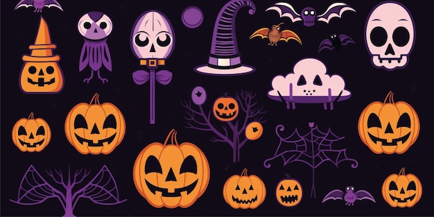 set of halloween illustration