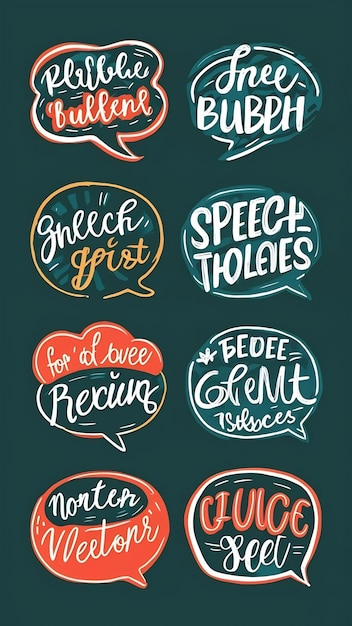 Photo set of hand drawn speech bubbles vector design