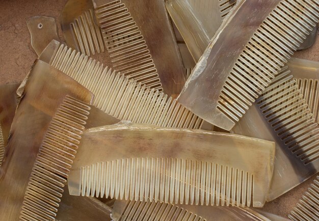 Set of hand made horn comb