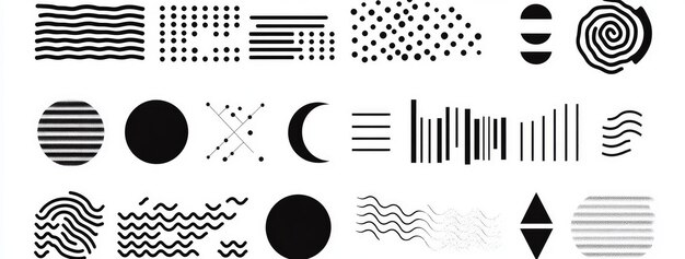 Set of HandDrawn Graphic Shapes and Doodles