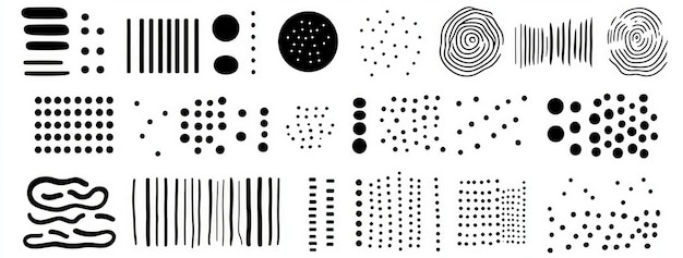 Set of HandDrawn Graphic Shapes and Doodles