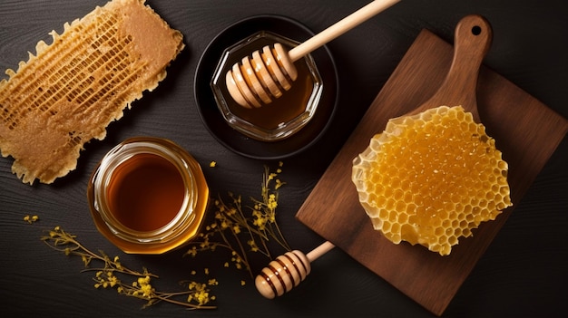 A set of honey and bee products