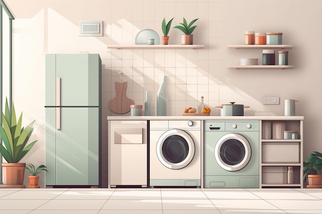 Set of household appliances AI generated