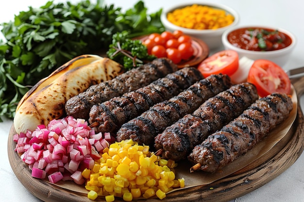 Photo a set of kebabs on a transparent background cut out