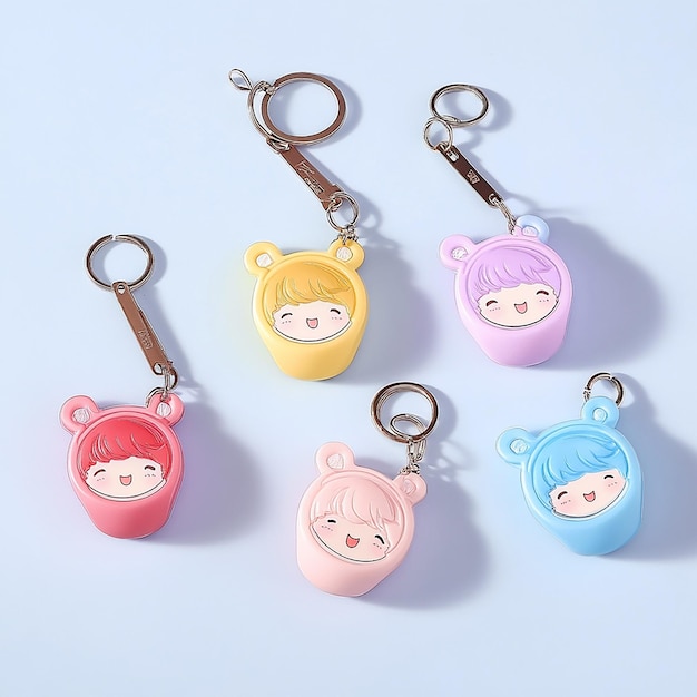 a set of keys with a hello kitty keychain on them