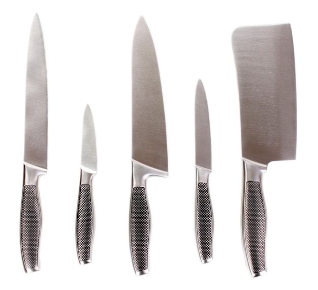 Set of knives isolated on white