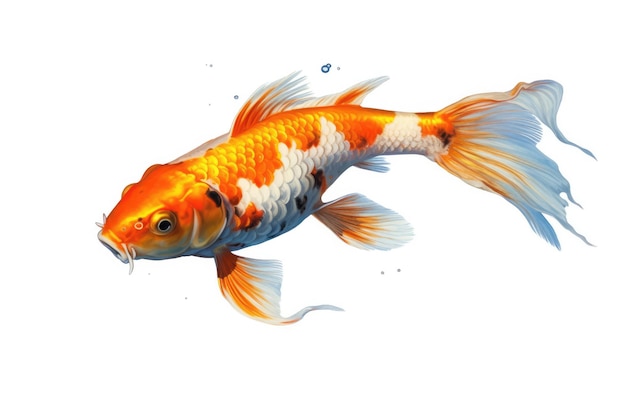 Set of koi carp fish on an isolated white background watercolor illustration hand drawing