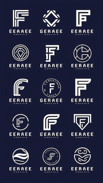 Photo set of letter f logo designs company vector icon signs