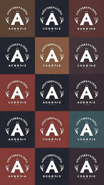 Photo set of letter a logos company icon signs vector design