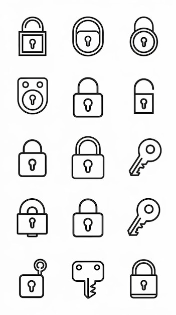 Set of lock icons on white background vector eps10 illustration