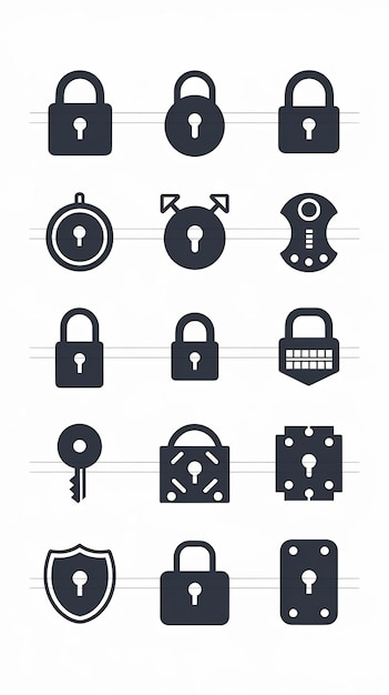 Set of lock icons on white background vector eps10 illustration