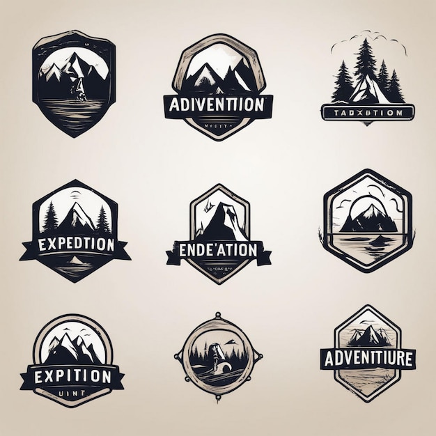 a set of logos for adventure adventure and adventure