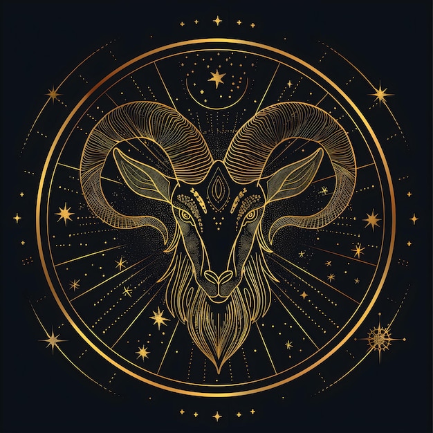 Set of magical zodiac signs in universe golden symbol zodiac on black background