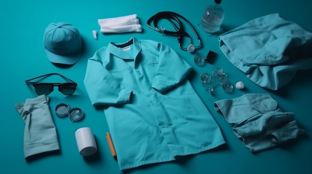 Set of medical clothes Generative Ai