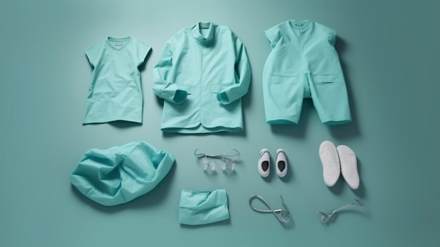 Set of medical clothes Generative Ai