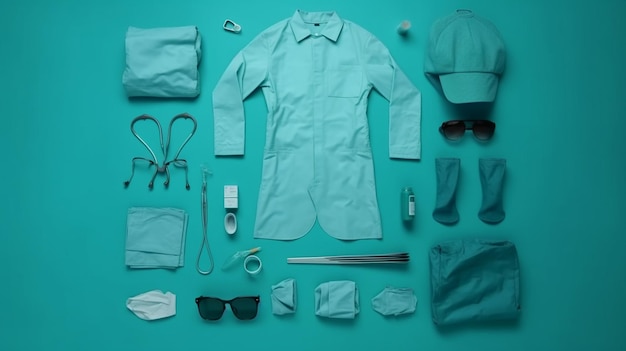 Set of medical clothes Generative Ai