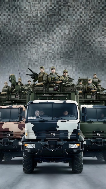 Set of military truck on transparency background PNG