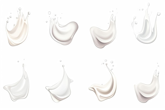 Photo set of milk splash and pouring