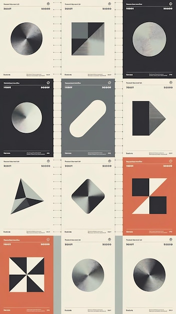 Set of minimal geometric posters Abstract modern covers with simple shapes