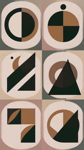 Set of minimal geometric posters Abstract modern covers with simple shapes