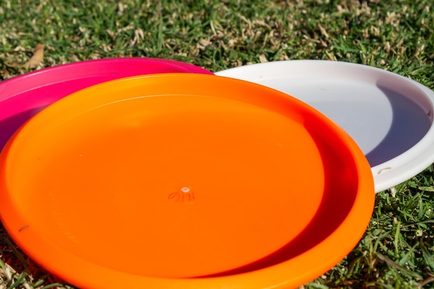 Set of multiple frisbees for disc golf