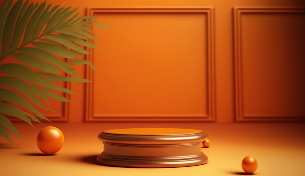 A set of orange wallpapers with a round box in the middle.