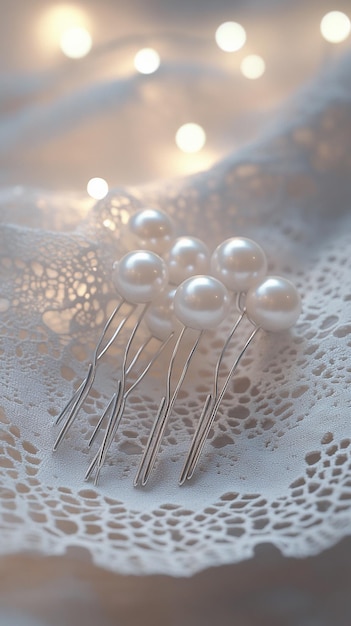 Photo set of pearlstudded hairpins