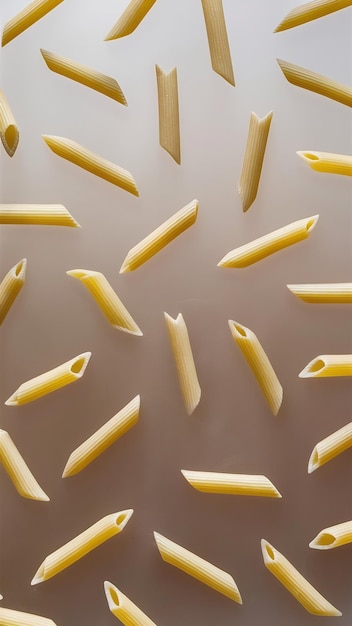 Photo set of penne pasta scattered isolate on transparency background png