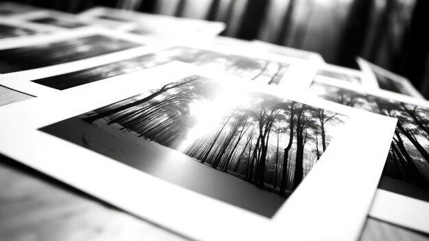 Photo set of photo collection prints black and white