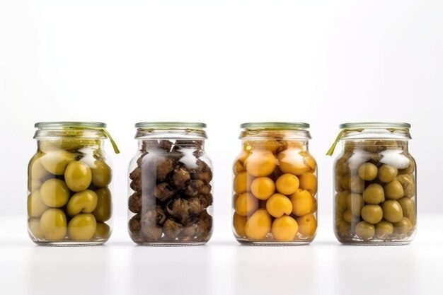 Set pickled capers jars Generate Ai