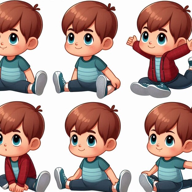 a set of pictures of a child with different expressions of a child