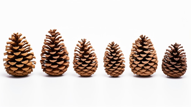 Set of pine cones