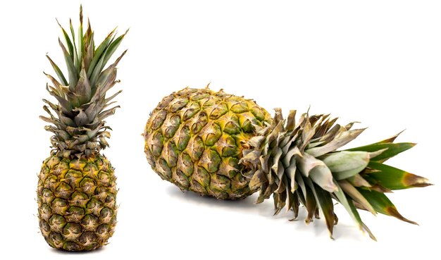 Set of pineapple images Pineapple isolated on a white background Clipping Path Full depth of field close up