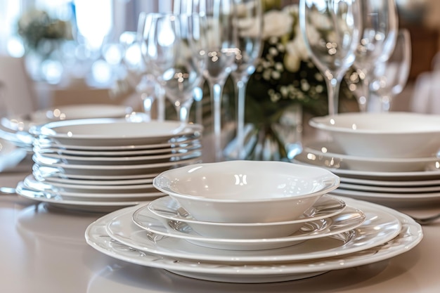 Set of Plates Elegant Porcelain Plate Set Perfect for Buffet Dinner or Wedding Reception