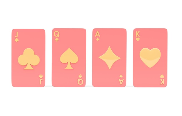 Set Poker Cards 3D Illustration