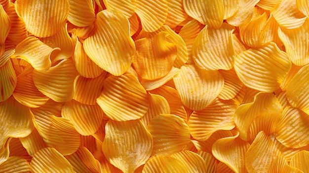 Set of potato chips close up potato chips