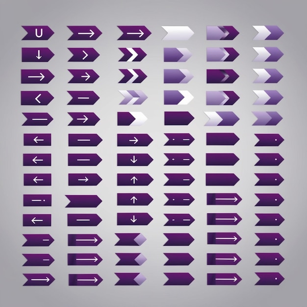 a set of purple arrows with the word  u  on them