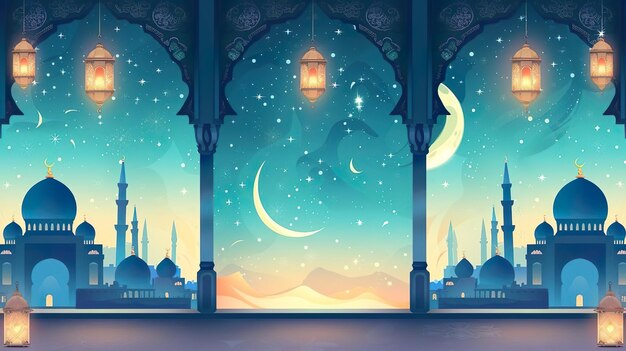 set of ramadan web banners of standard size