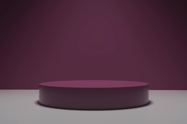 Set of realistic 3D round podium isolated on pastel color background