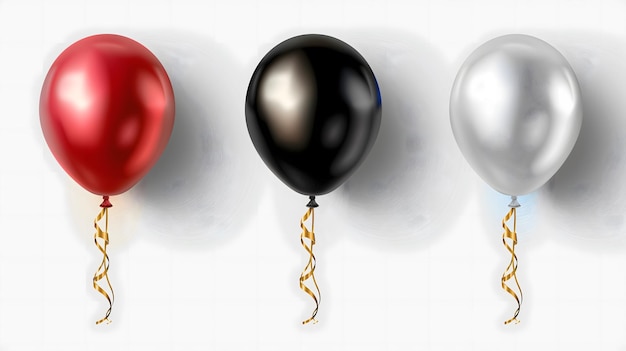 Photo set of realistic balloons