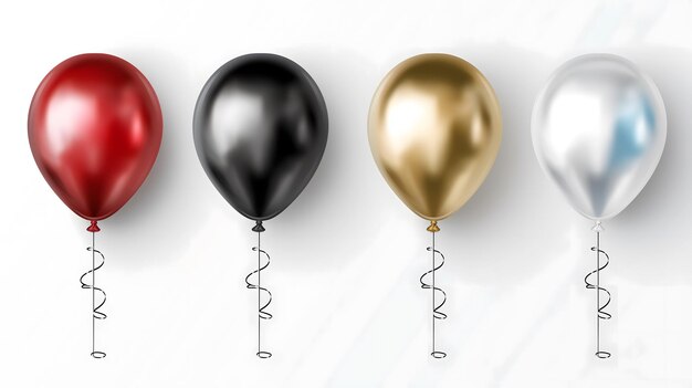 Photo set of realistic balloons