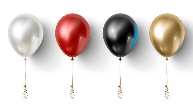 Photo set of realistic balloons