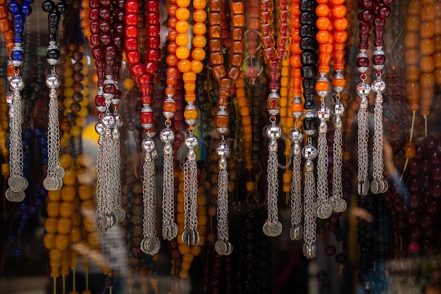 Set of rosary praying beads of for meditation and praying